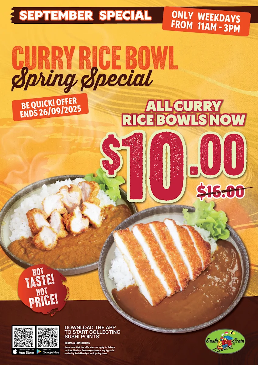 Menu, Sushi Train St Peters