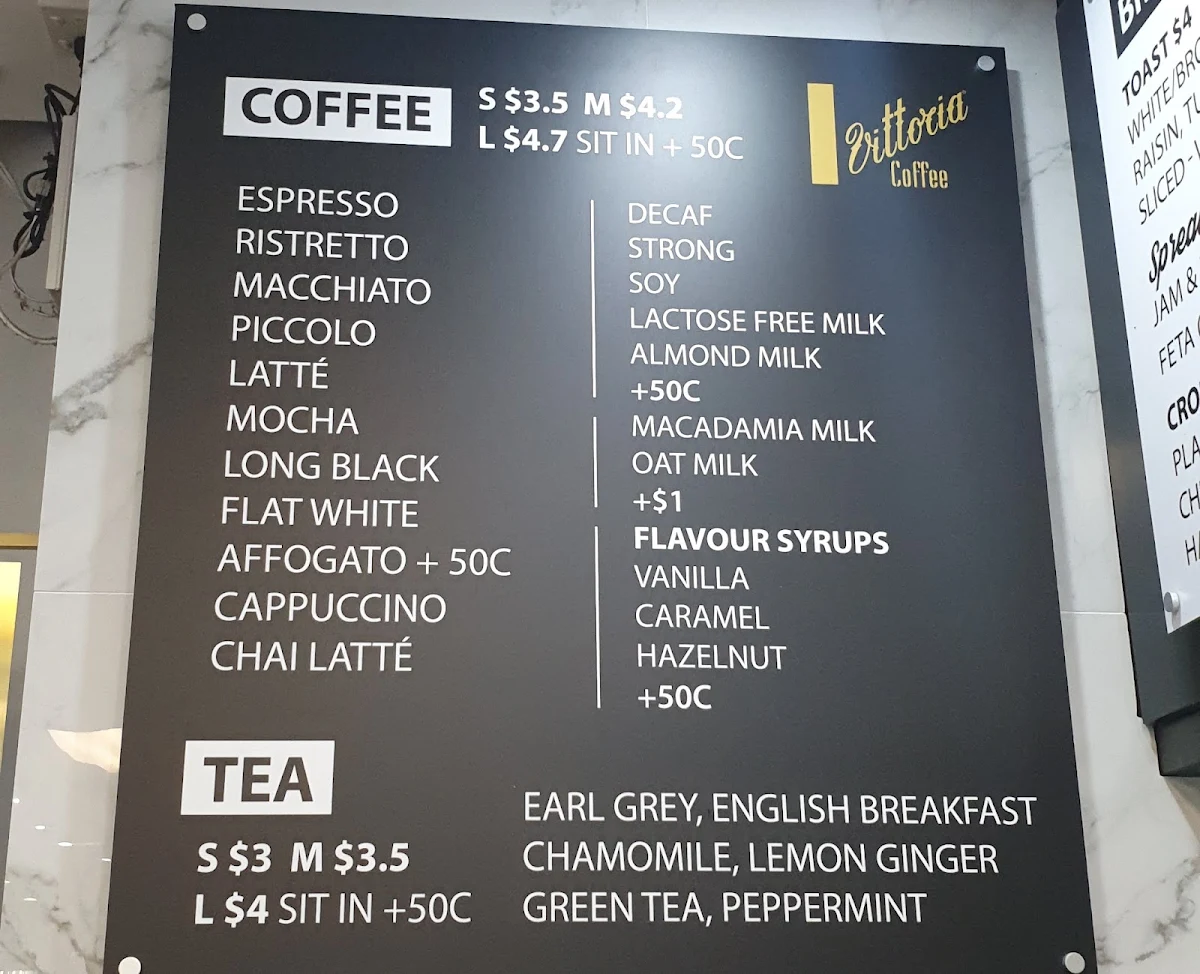 Menu, Sette Café