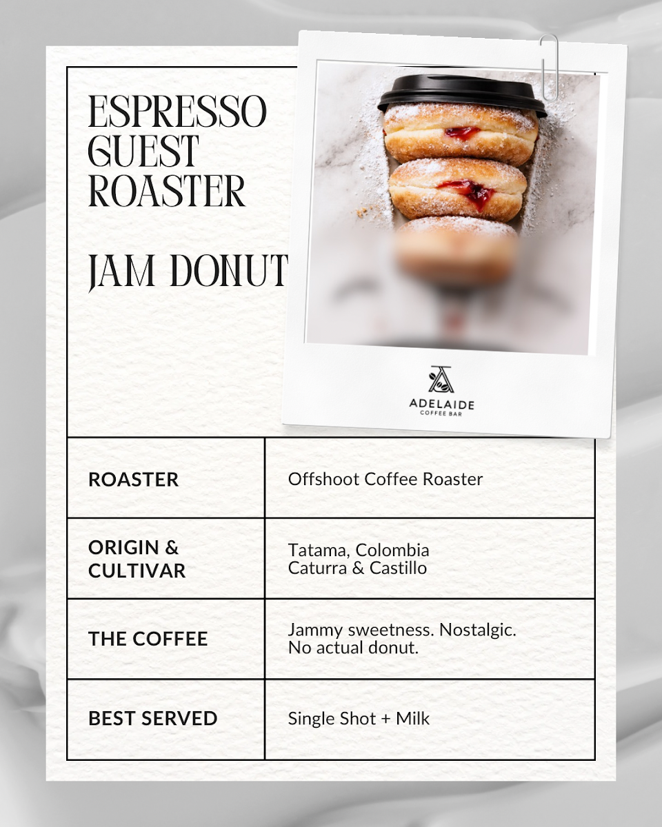 Menu, Adelaide Coffee Bar