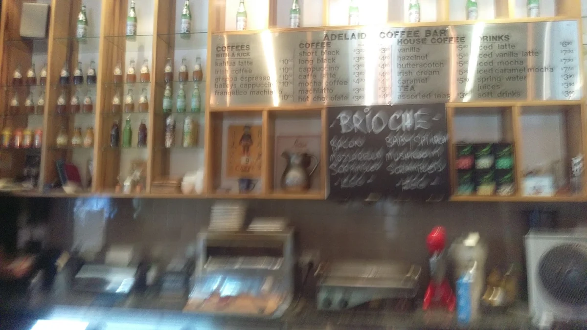 Menu, Adelaide Coffee Bar