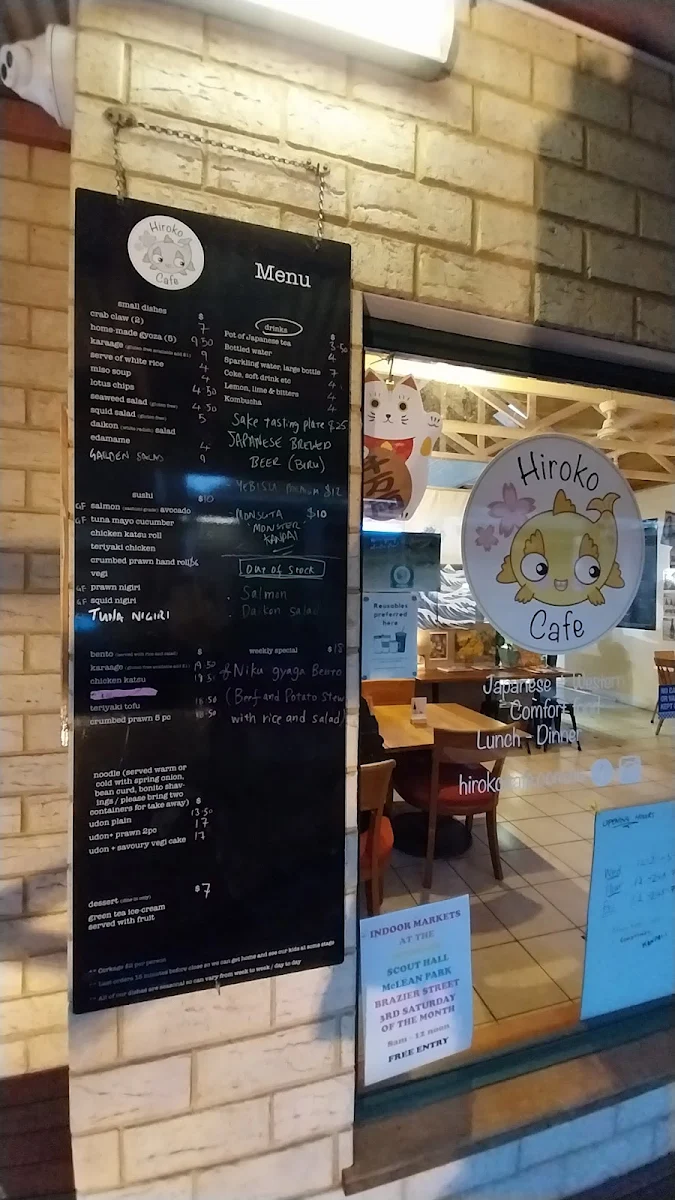Menu, Hiroko Cafe