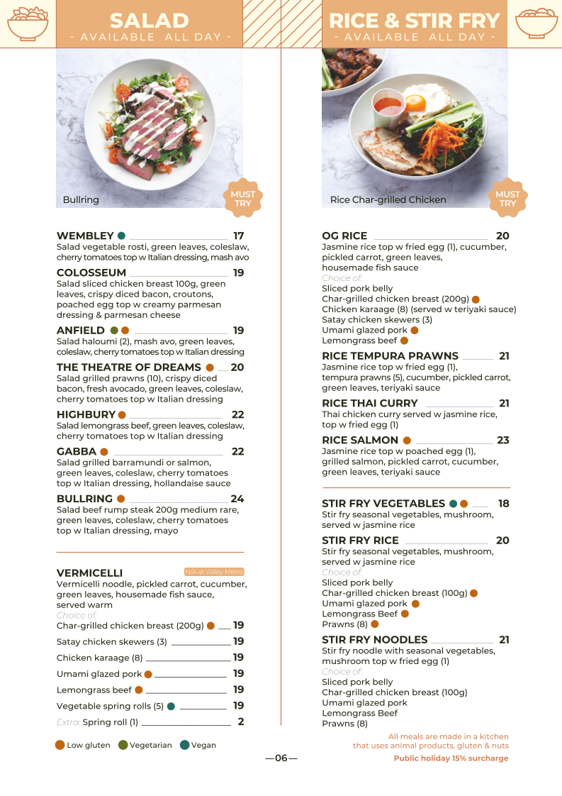 Menu, H Cafe & Bar Deception Bay