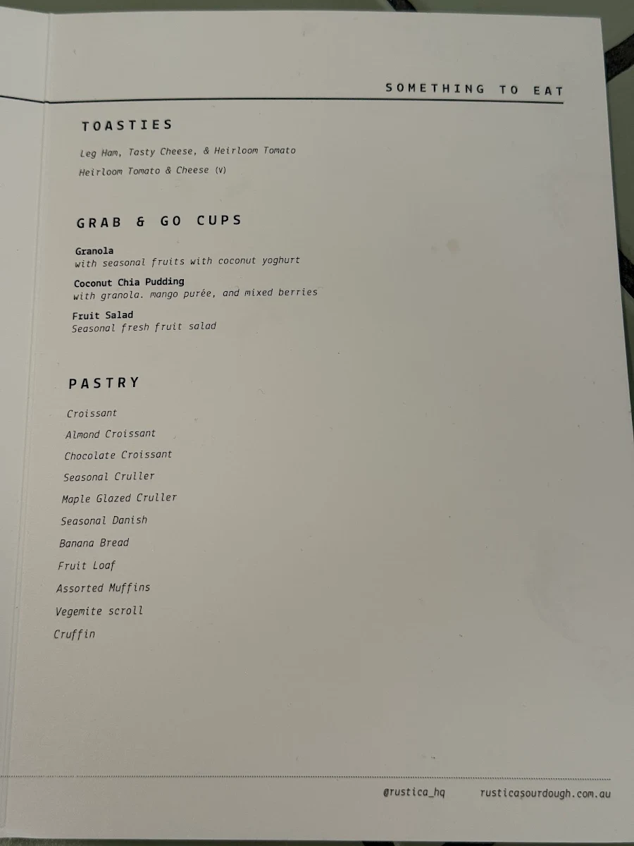 Menu, Rustica