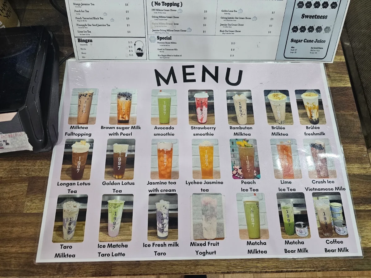 Menu, 1997 Milktea and Dessert