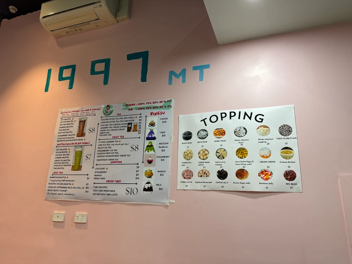 Menu, 1997 Milktea and Dessert