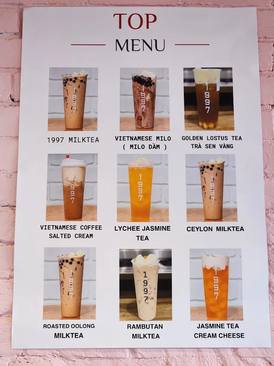 Menu, 1997 Milktea and Dessert