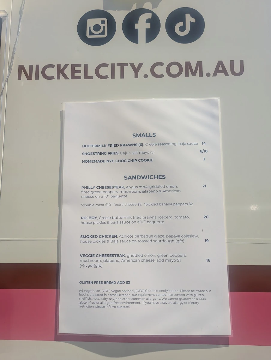 Menu, NICKEL CITY