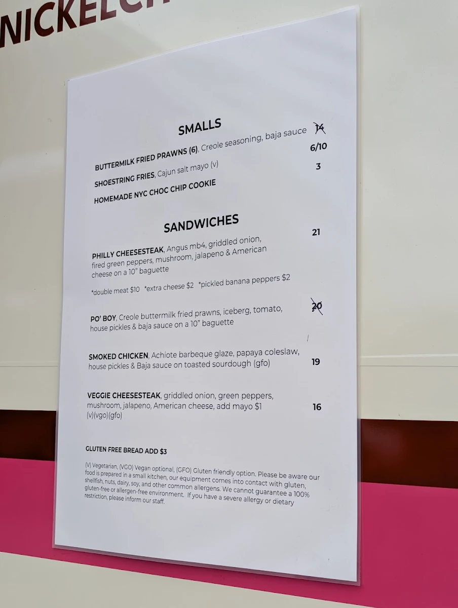Menu, NICKEL CITY