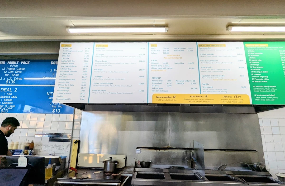 Menu, Ormond Road Fish & Chips Shop ( Gluten free fish n chips)