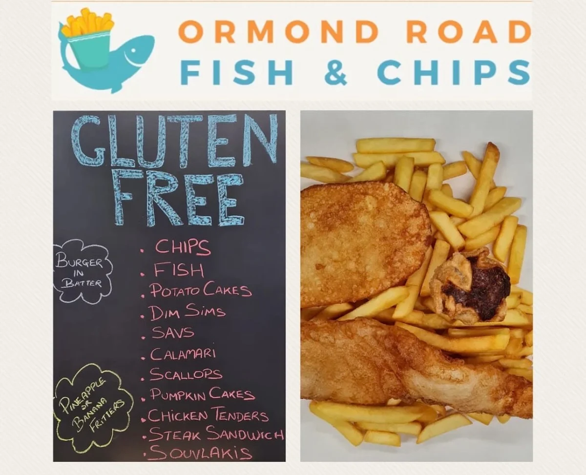 Menu, Ormond Road Fish & Chips Shop ( Gluten free fish n chips)