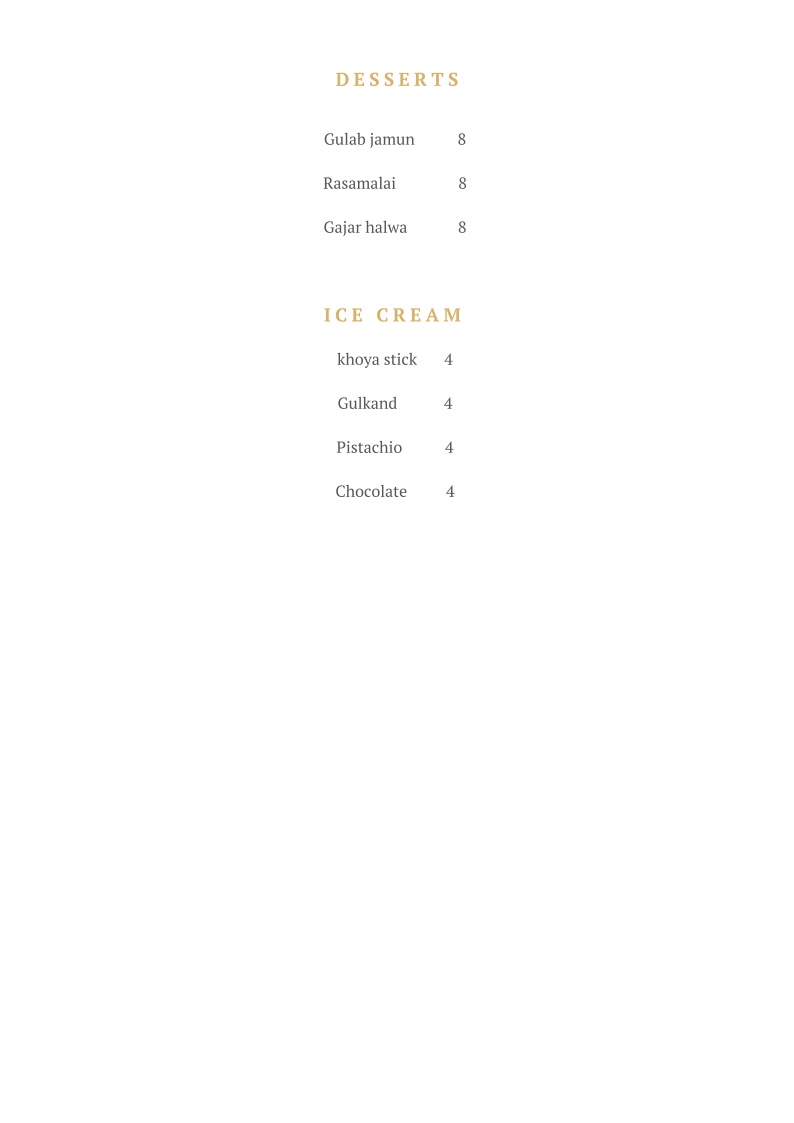 Menu, CAFE BEANS N SPICE
