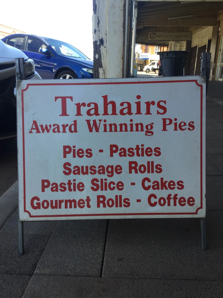 Menu, Trahairs Bakery
