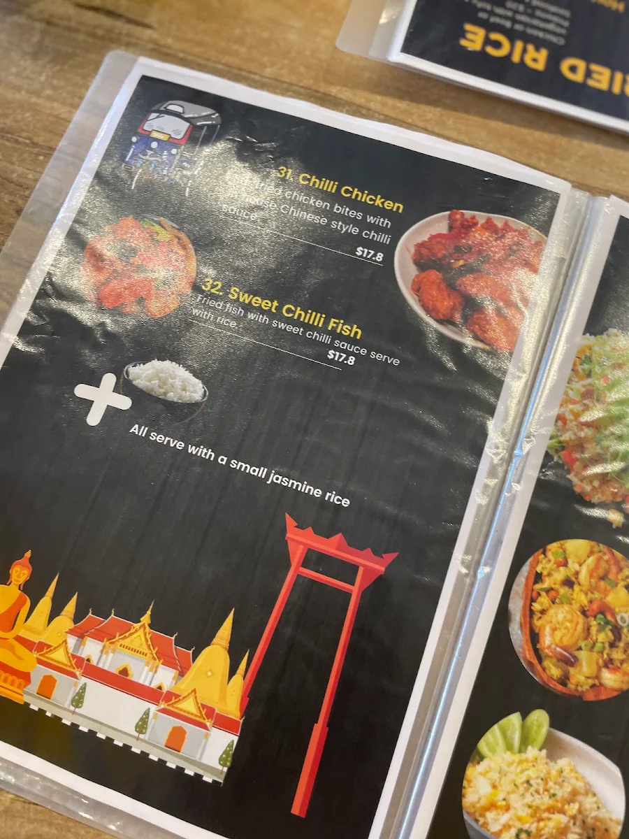 Menu, Stawell Thai Food