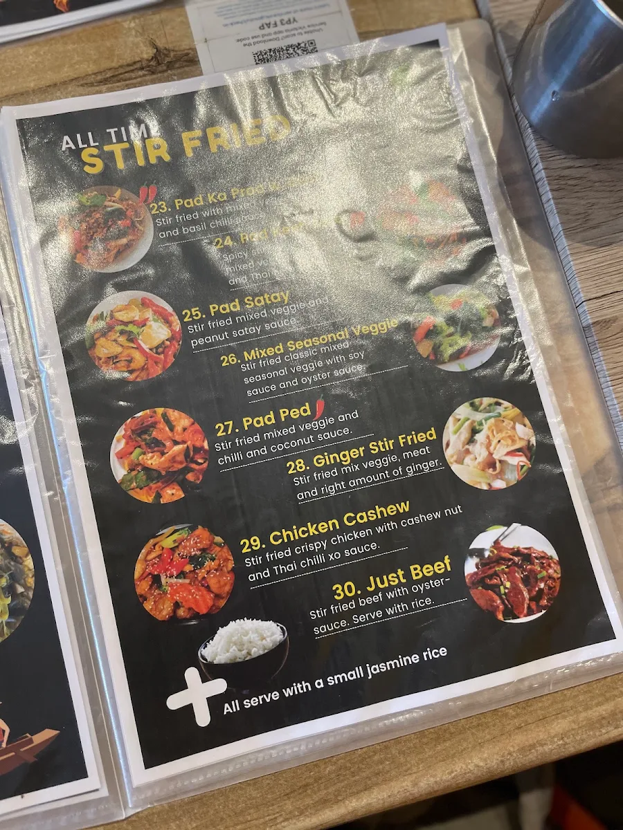 Menu, Stawell Thai Food