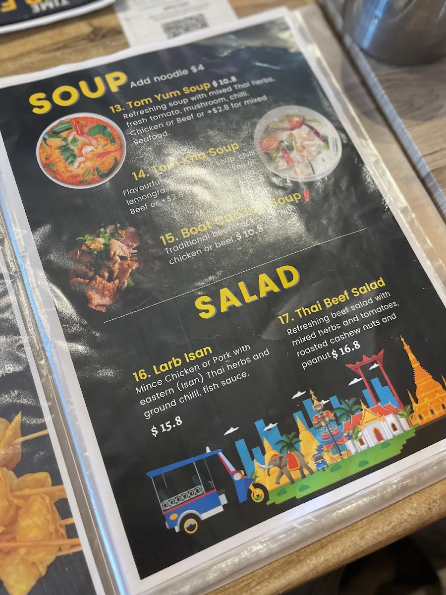 Menu, Stawell Thai Food