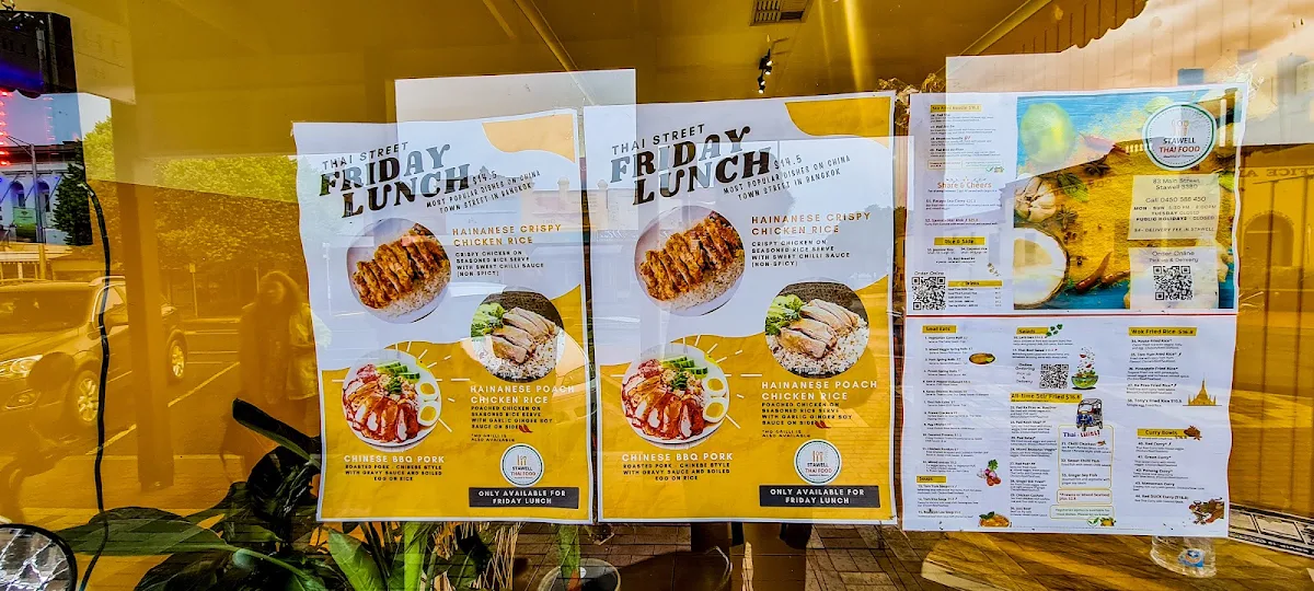 Menu, Stawell Thai Food