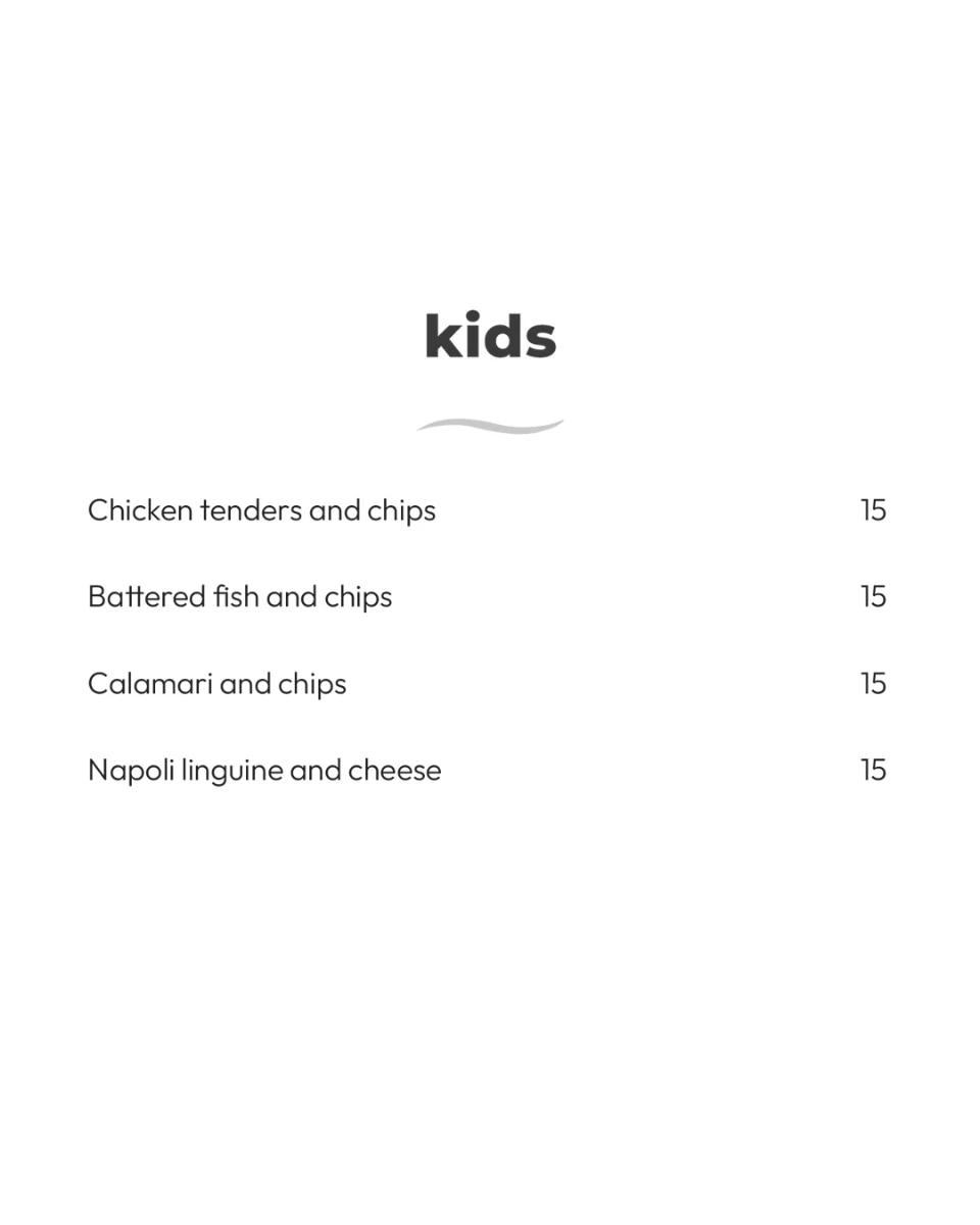 Menu, River Bar + Dining
