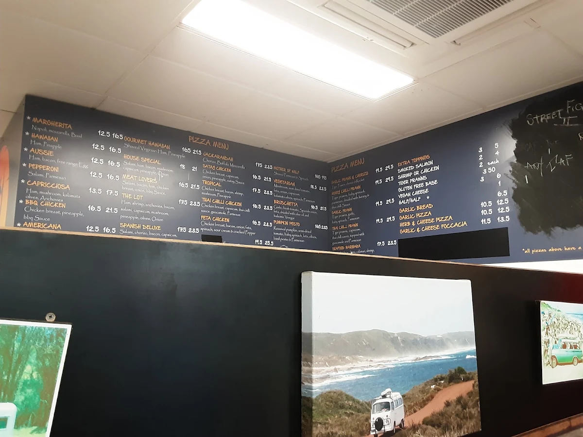 Menu, Woolamai Pizza