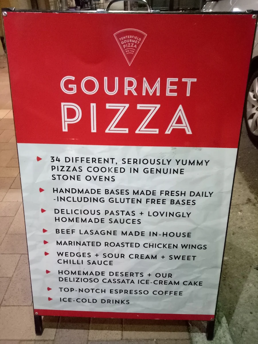 Menu, Tenterfield Gourmet Pizza