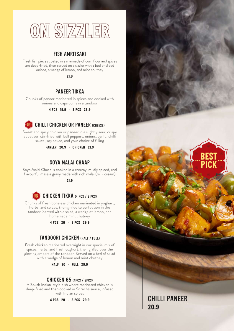Menu, Curry Munchers