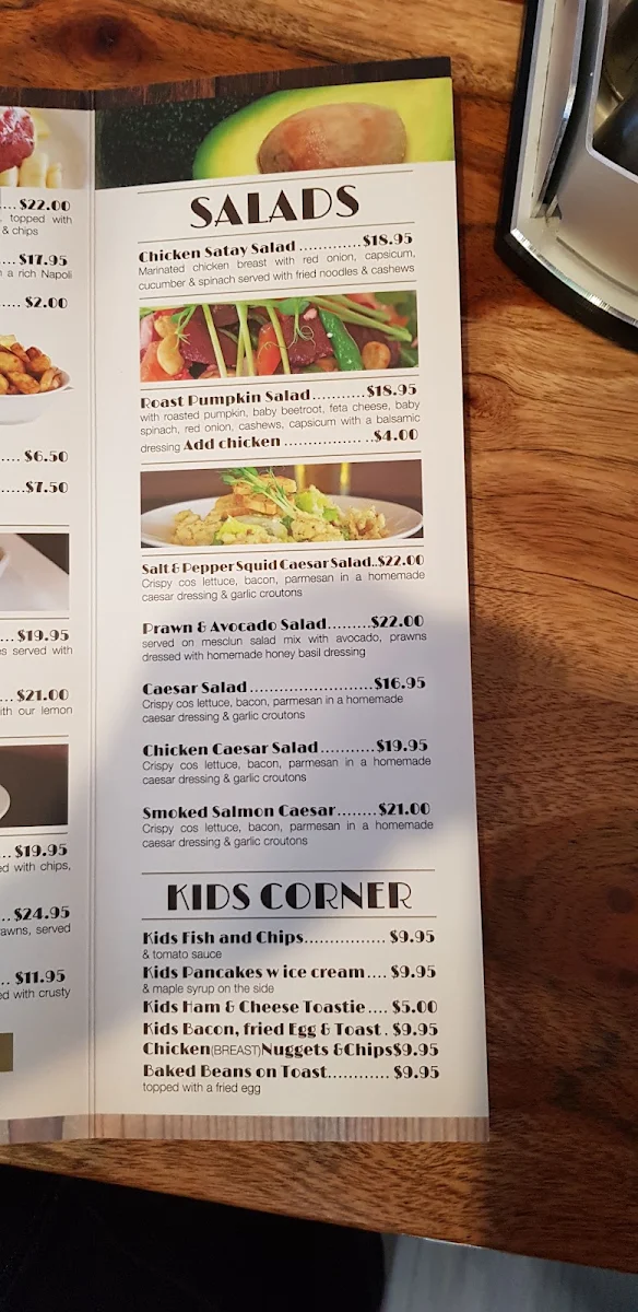 Menu, Spill the Beans AT SEASCAPES