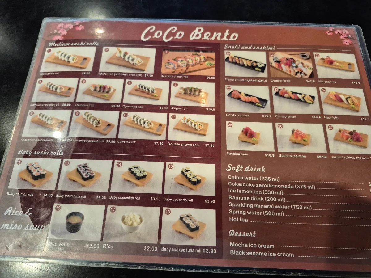 Menu, Coco Bento
