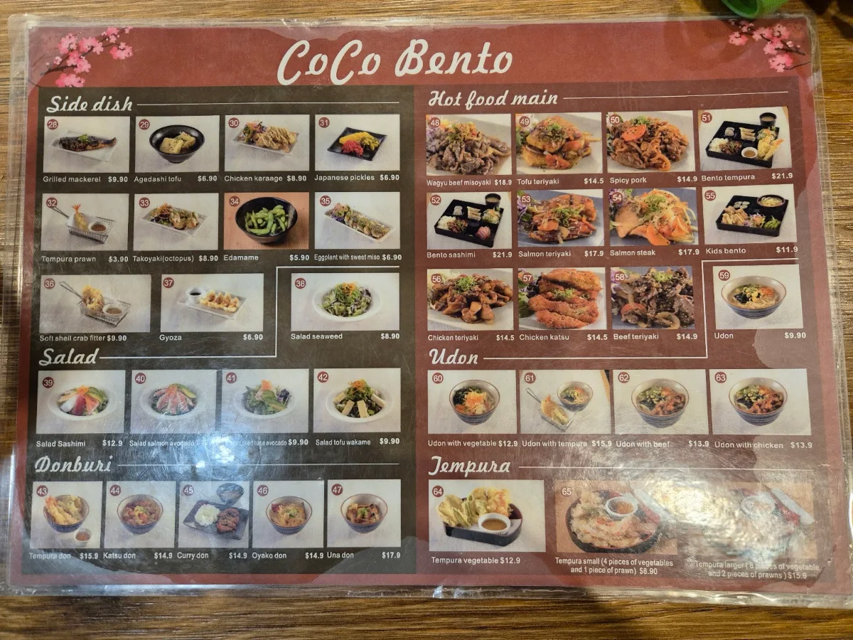 Menu, Coco Bento