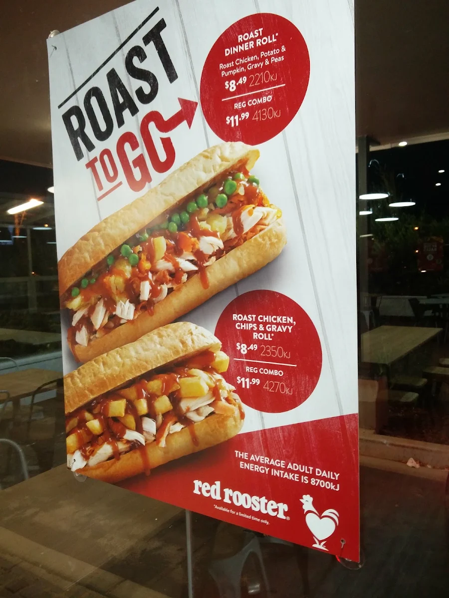 Menu, Red Rooster Moorebank