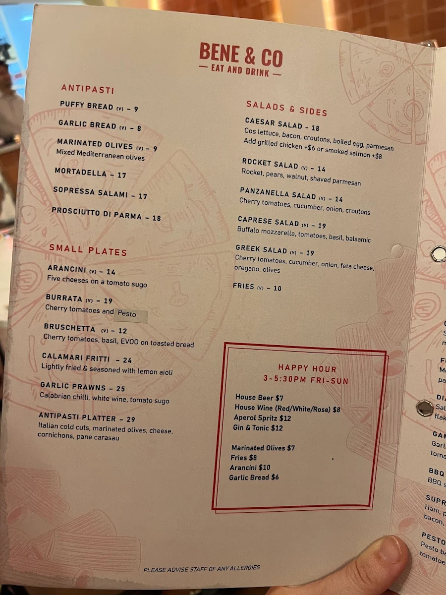 Menu, Bene and Co