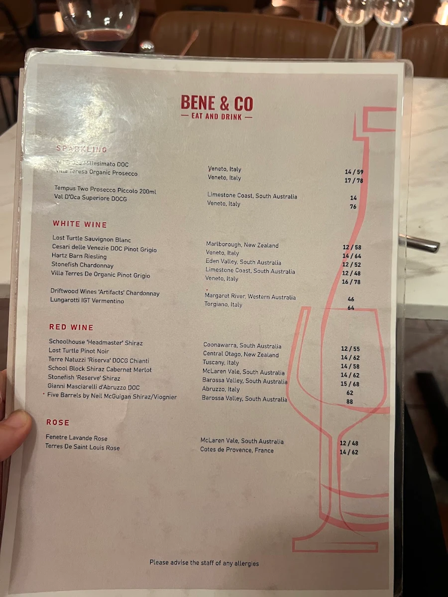 Menu, Bene and Co