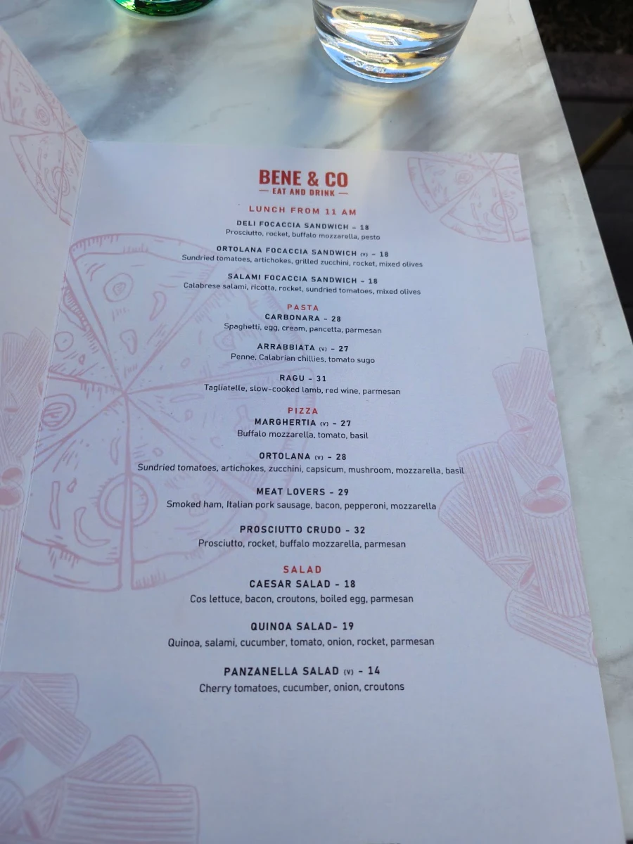 Menu, Bene and Co