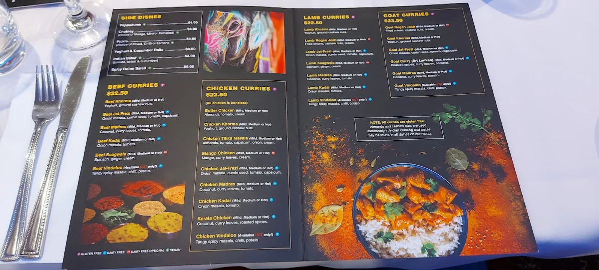 Menu, Hathi Indian Restaurant