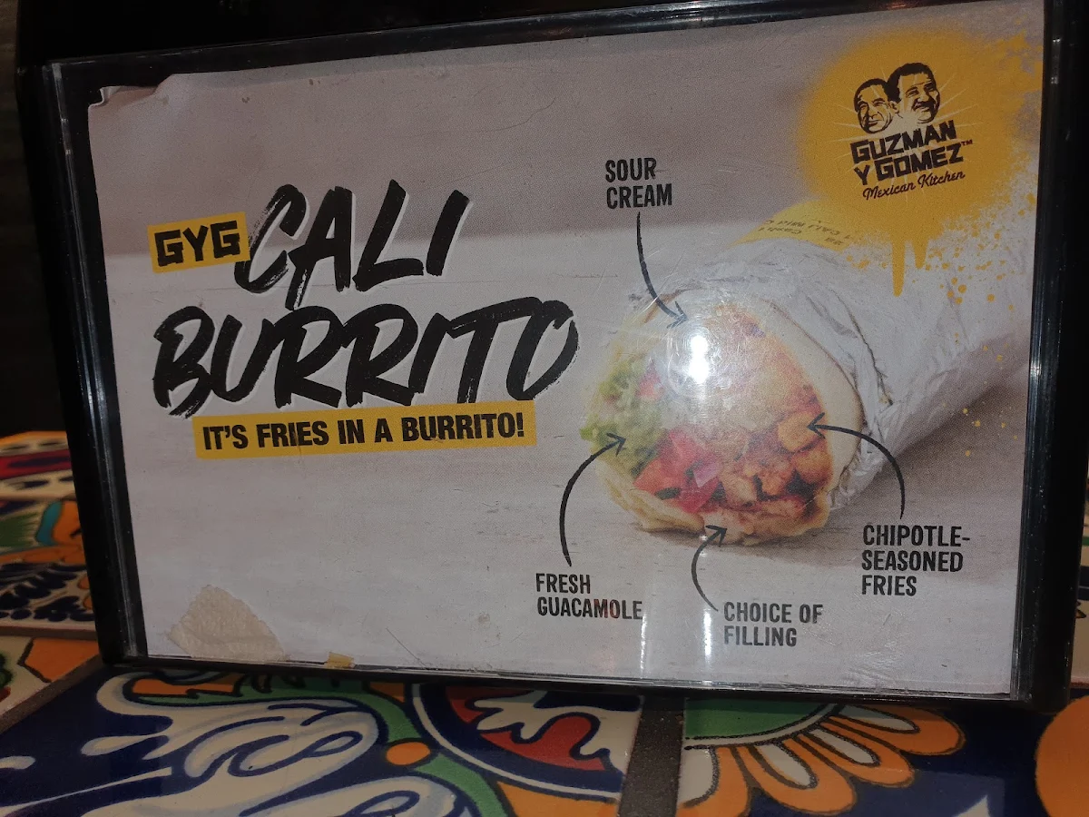 Menu, Guzman y Gomez - Malvern East