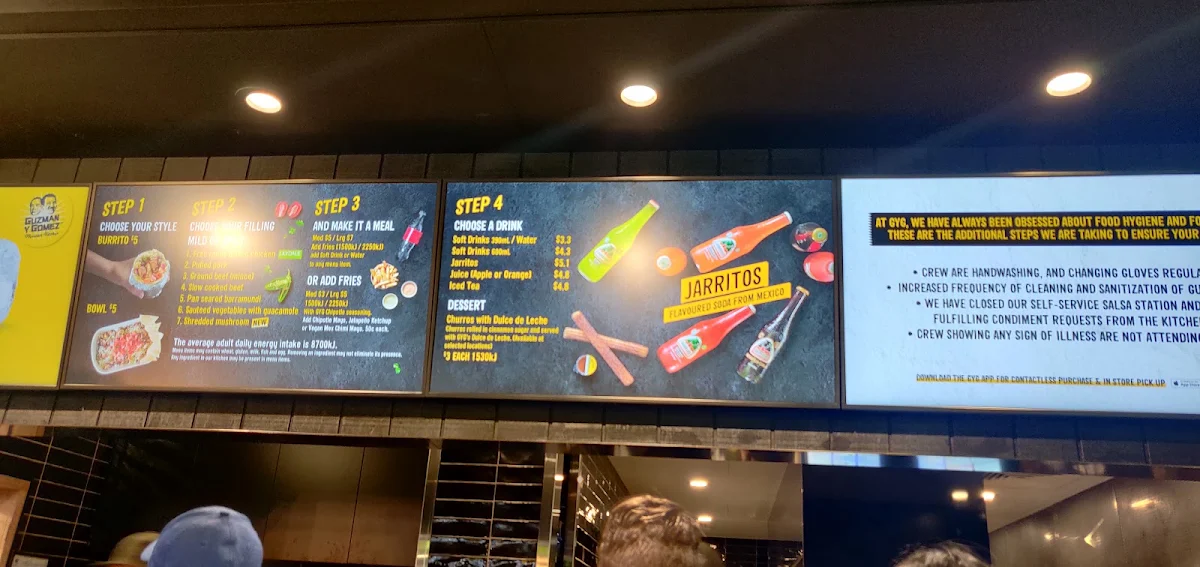 Menu, Guzman y Gomez - Malvern East