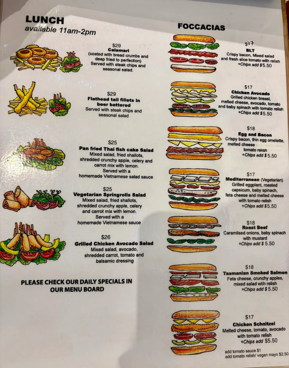 Menu, Tea Pot Cafe