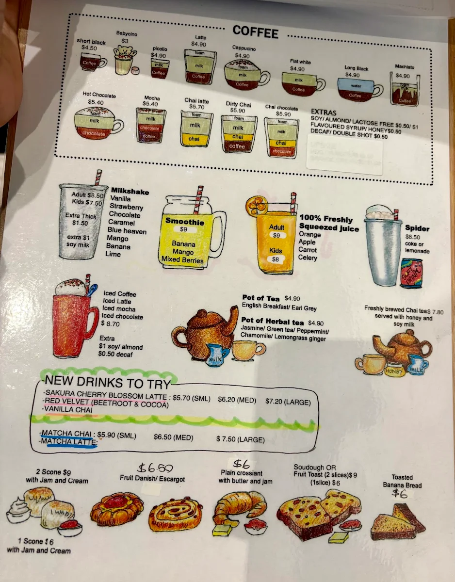 Menu, Tea Pot Cafe