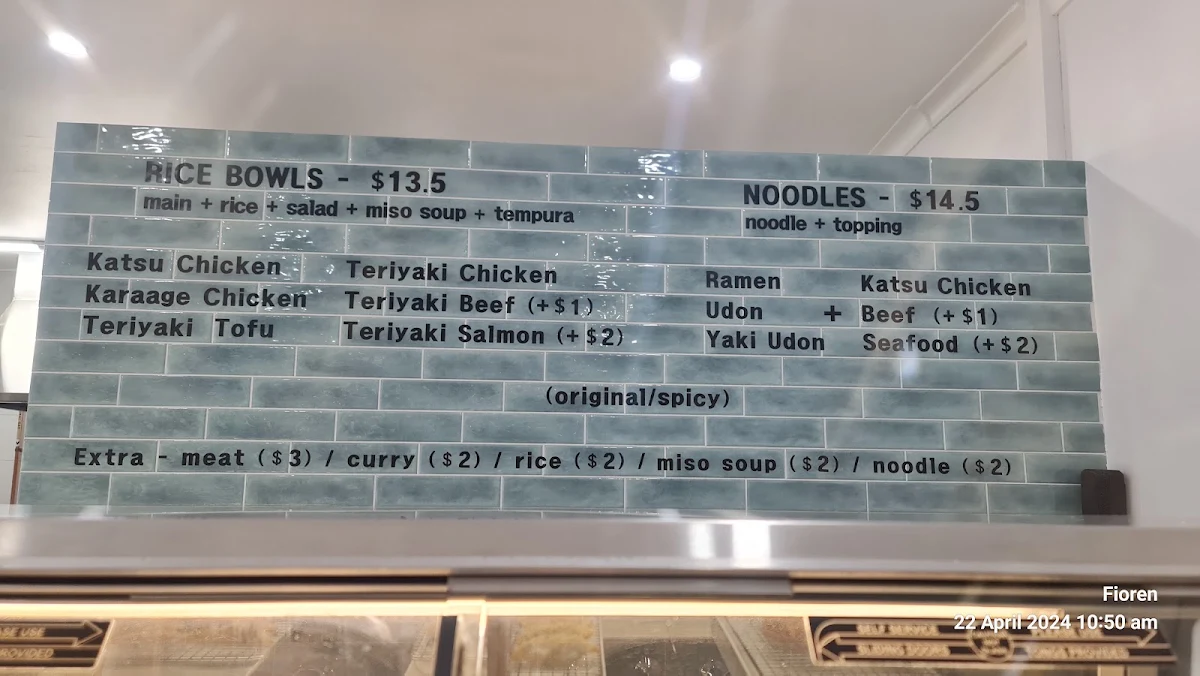 Menu, Neko Sushi & Bowl