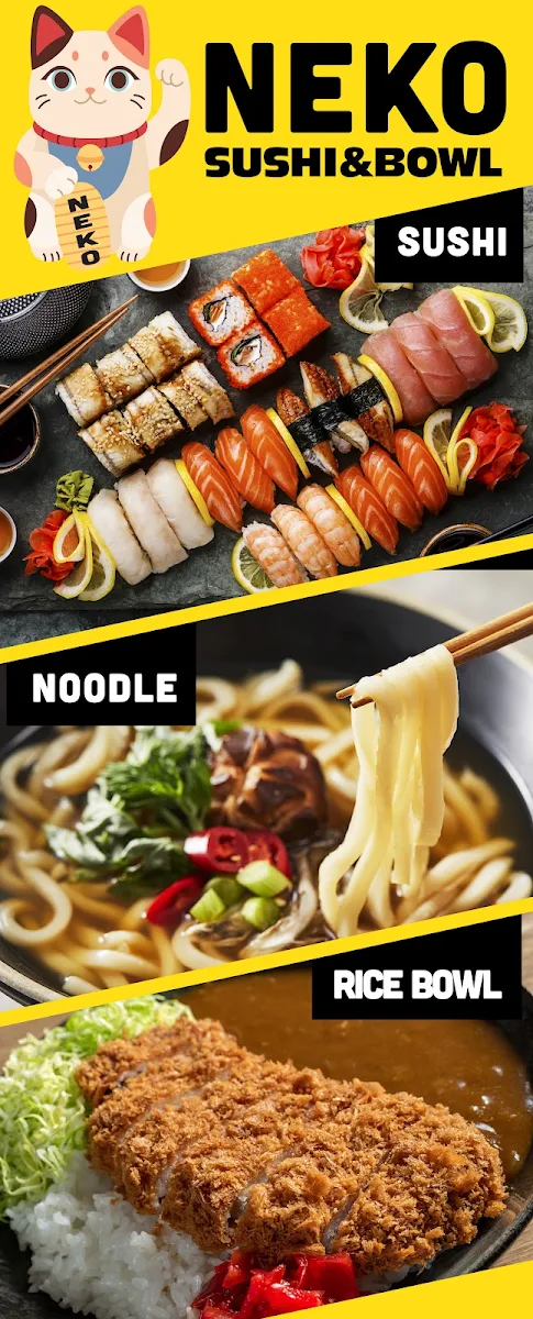 Menu, Neko Sushi & Bowl