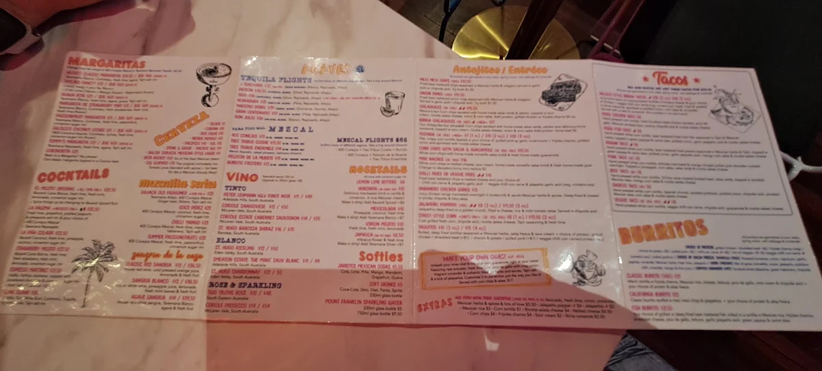 Menu, Hecho En Mexico Adelaide
