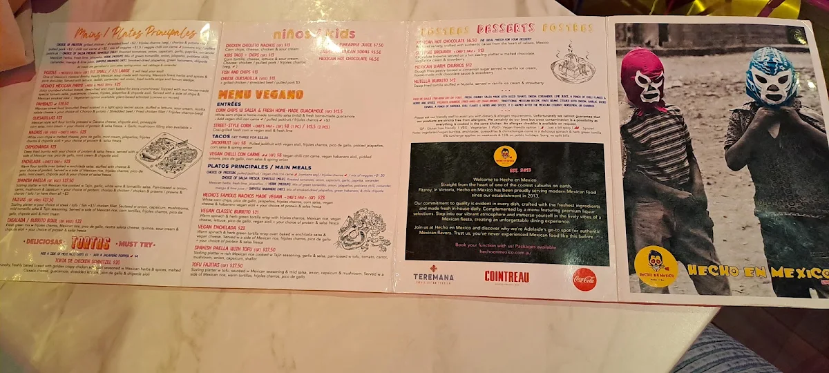 Menu, Hecho En Mexico Adelaide