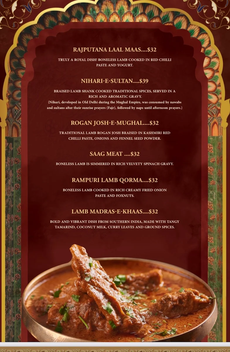 Menu, Sher Singh East Melbourne
