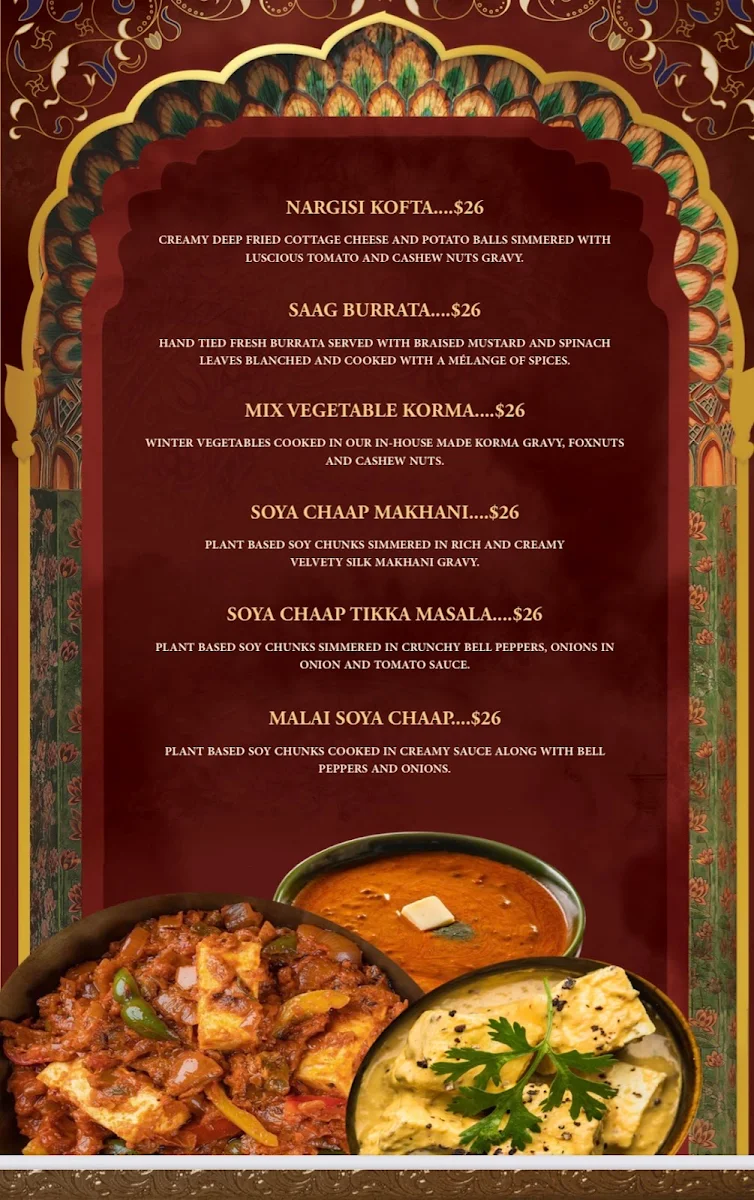 Menu, Sher Singh East Melbourne