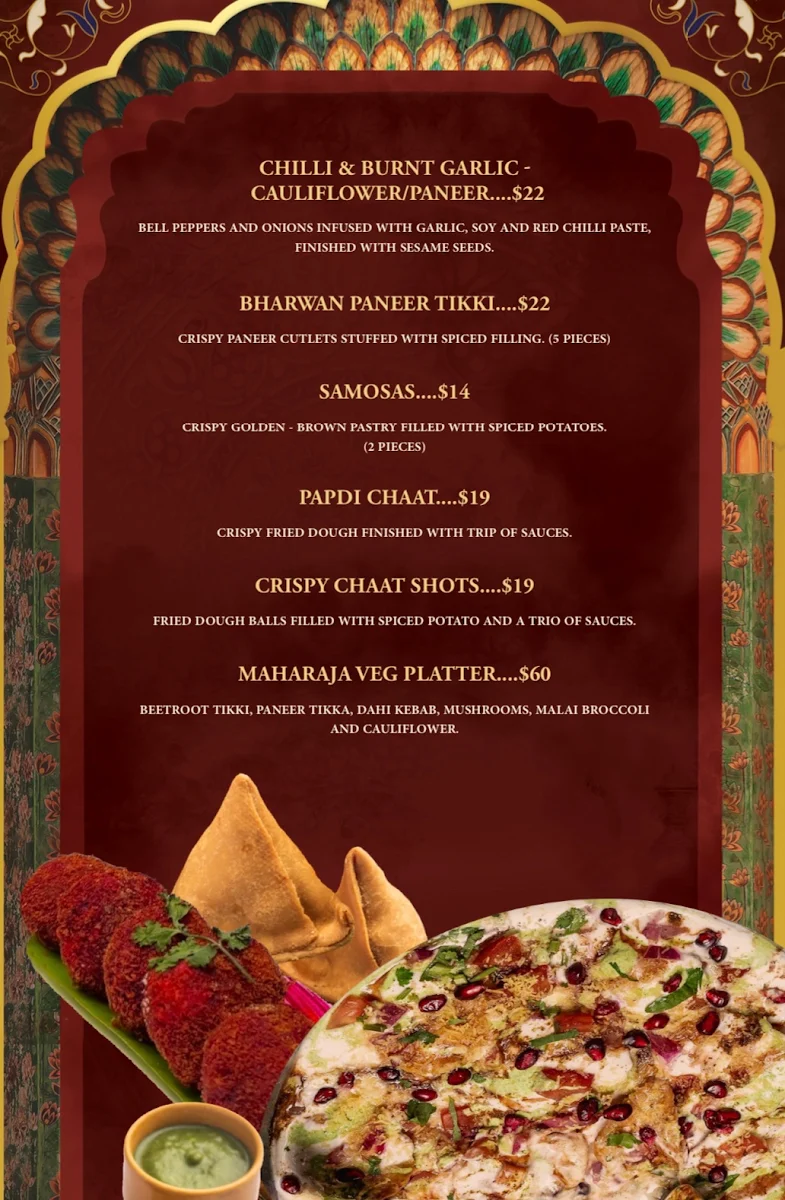 Menu, Sher Singh East Melbourne