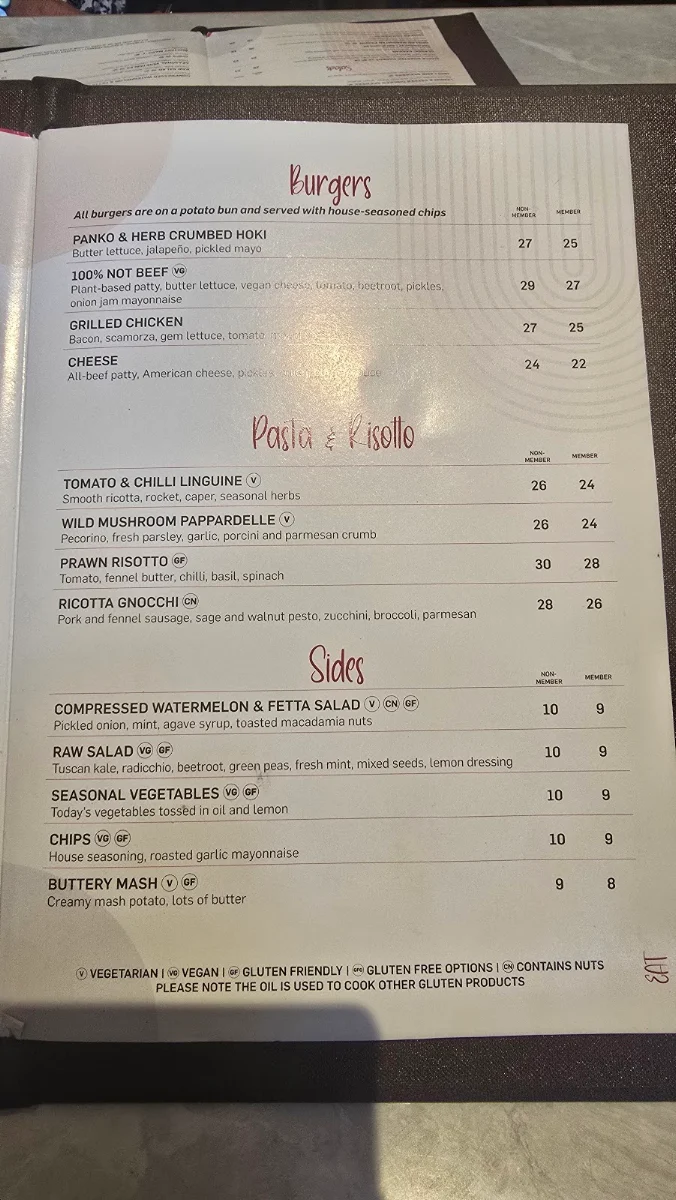 Menu, General Gordon Hotel