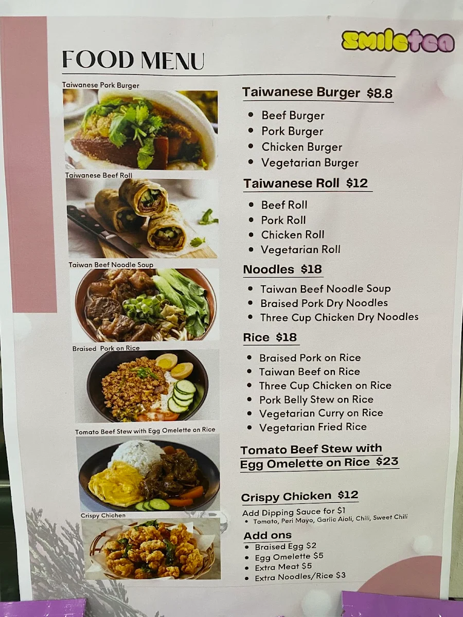 Menu, The Tea Empire