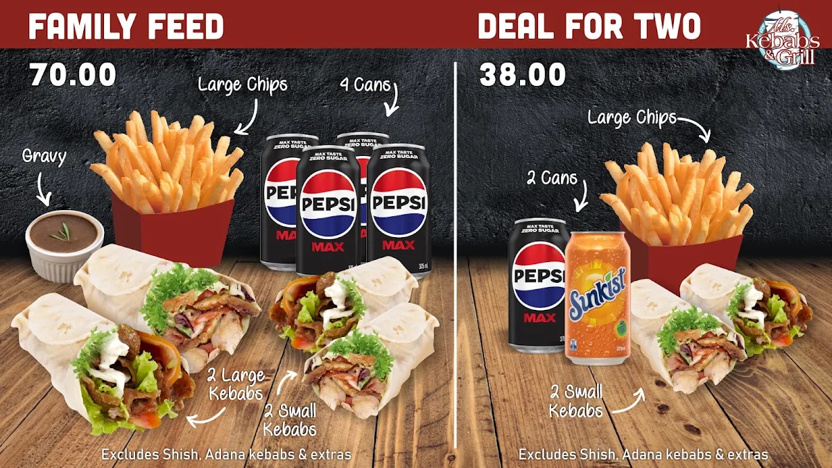 Menu, Ms Kebabs & Grill