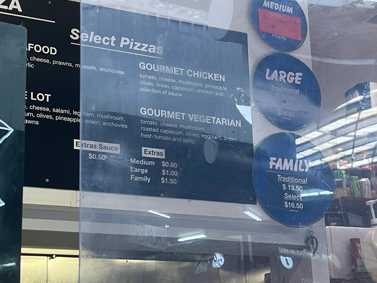 Menu, Peter's Pizza & Takeaway