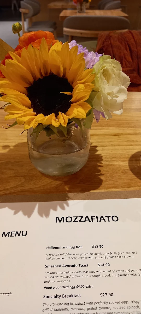 Menu, Mozzafiato Café