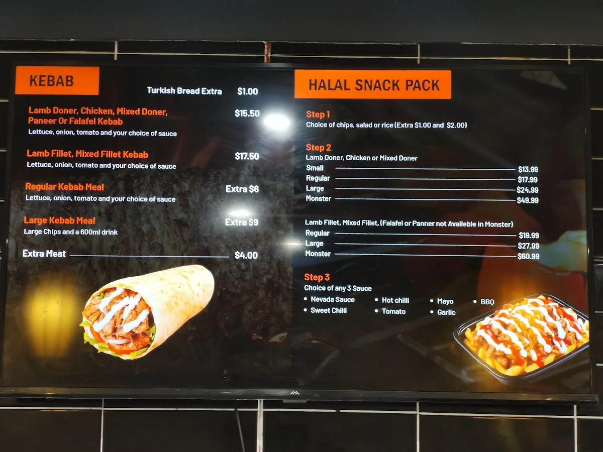 Menu, Nevada Kebabs & Burger Bar