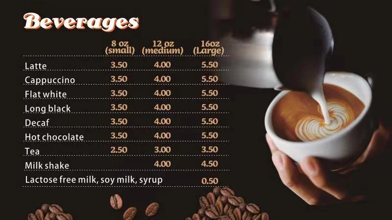 Menu, Tasty Treats